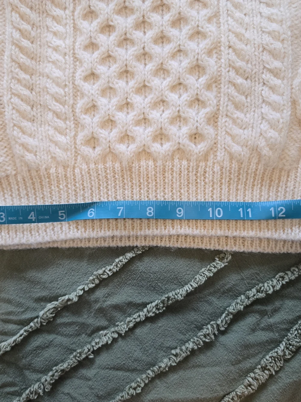 Aran Crafts Cream Cable Knit 100% Wool Sweater